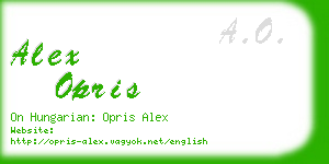 alex opris business card